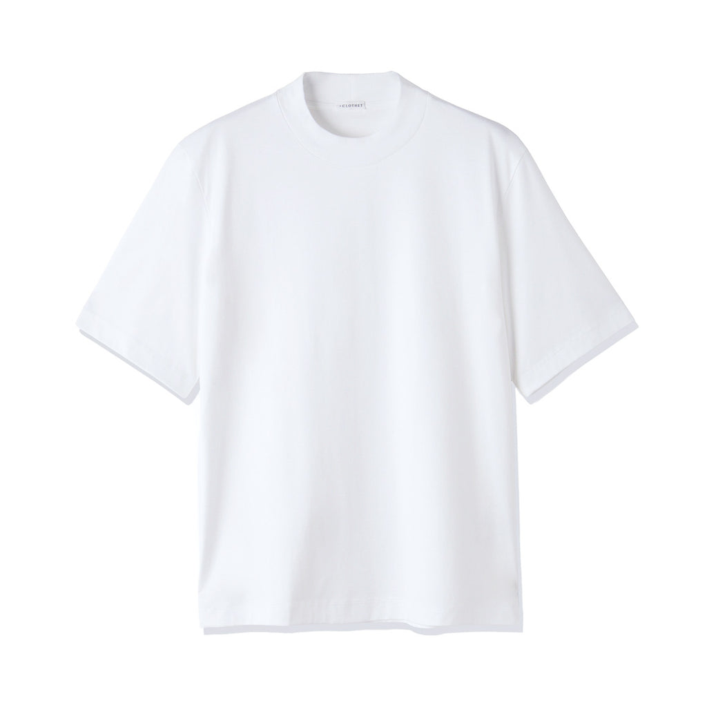 GIZA45 モックネックドレスTシャツ ホワイト | ＋CLOTHET ONLINE