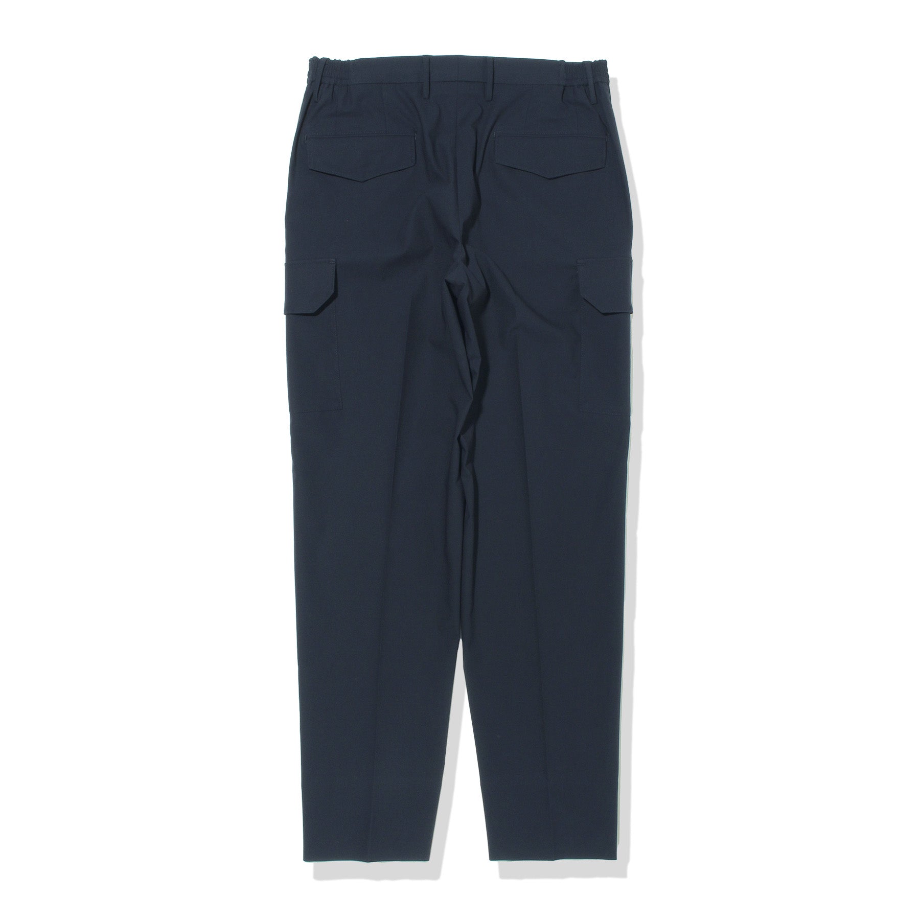 High Twist Cotton Panama Cargo Trousers Color: Navy