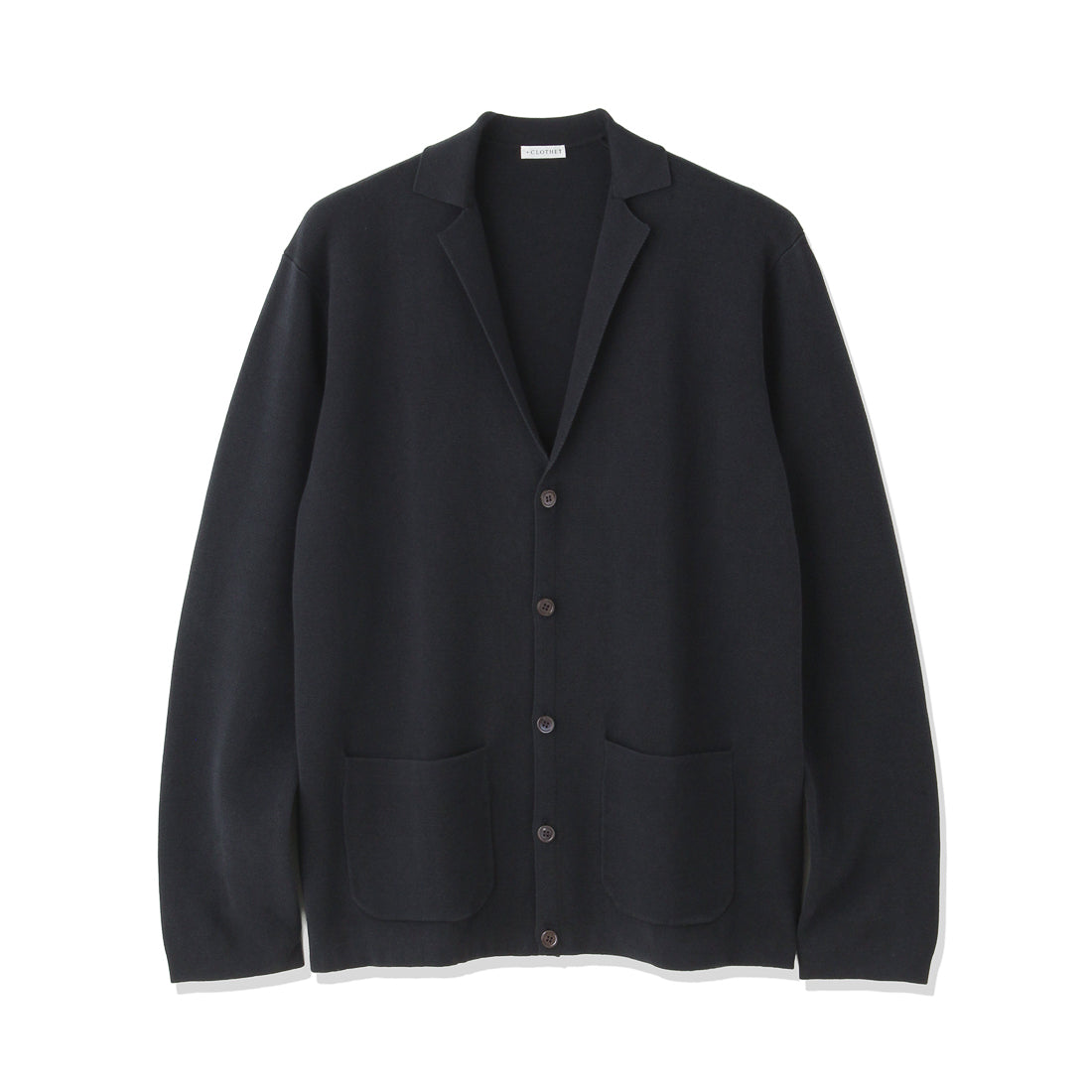 スビンプラチナム&シルク カーディガンニットジャケット ネイビー
