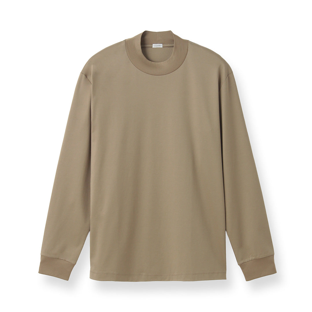 GIZA45 モックネックロングスリーブドレスTシャツ トープ | ＋CLOTHET