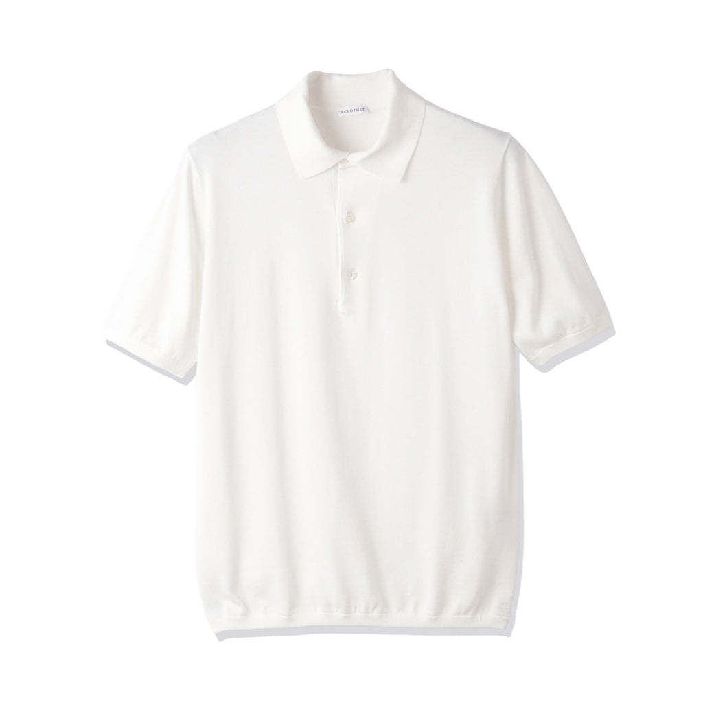 スビンプラチナム ニットポロシャツ ホワイト | ＋CLOTHET ONLINE