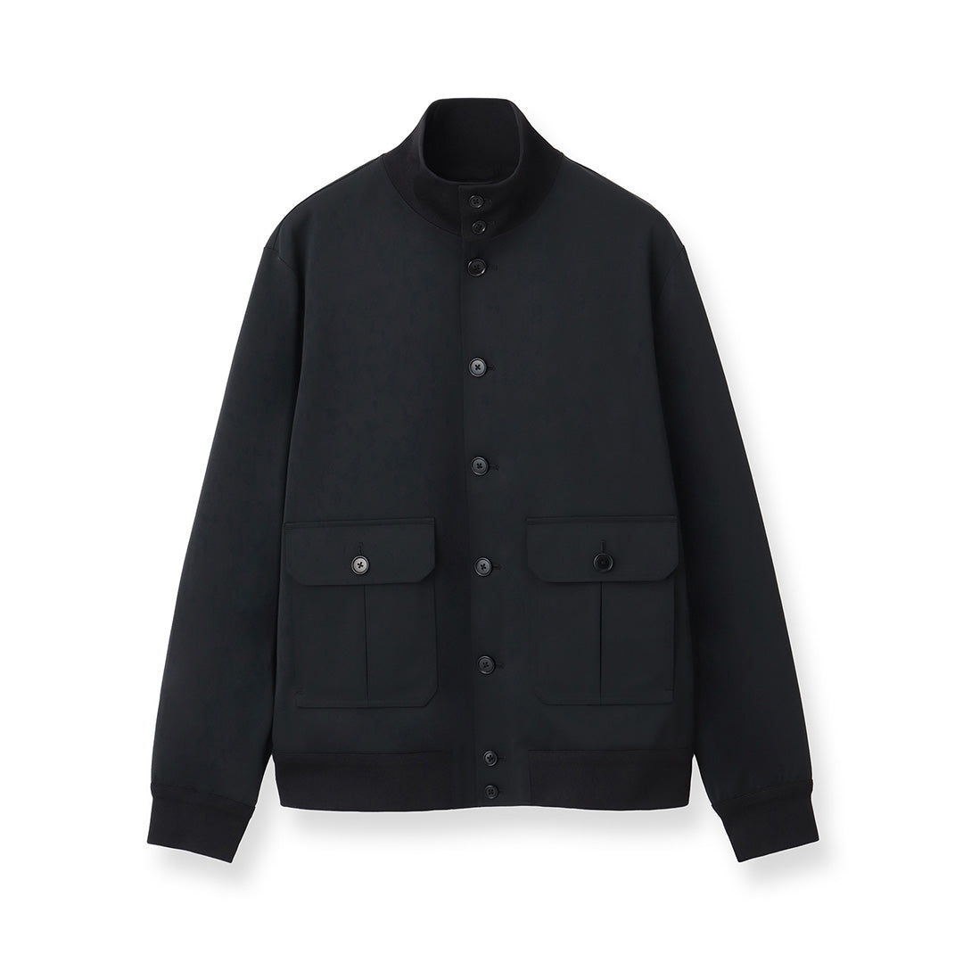 マットツイスト スタンドカラージャケット ブラック | ＋CLOTHET ONLINE