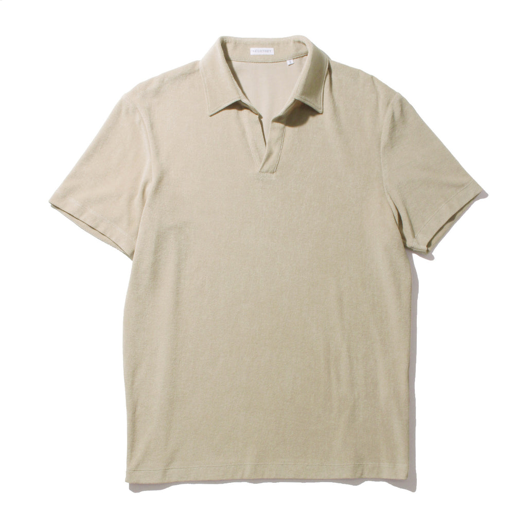 Micro Pile Skipper Shirt Color: Taupe | ＋CLOTHET ONLINE