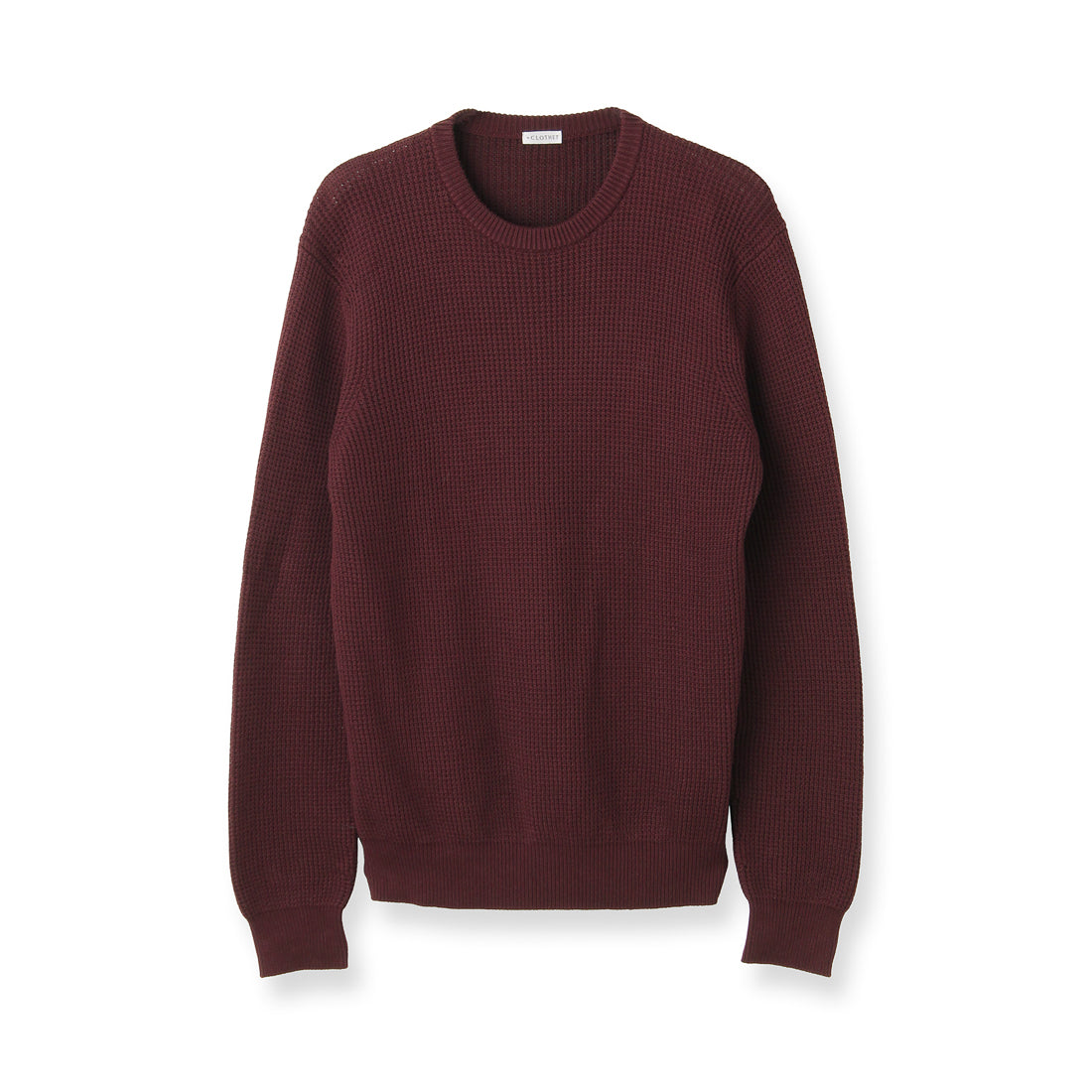Middle Gauge Crew Neck Knit Color: Bordeaux
