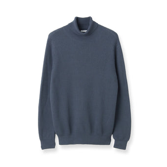 Middle Gauge Turtleneck Knit Color: Graphite Blue