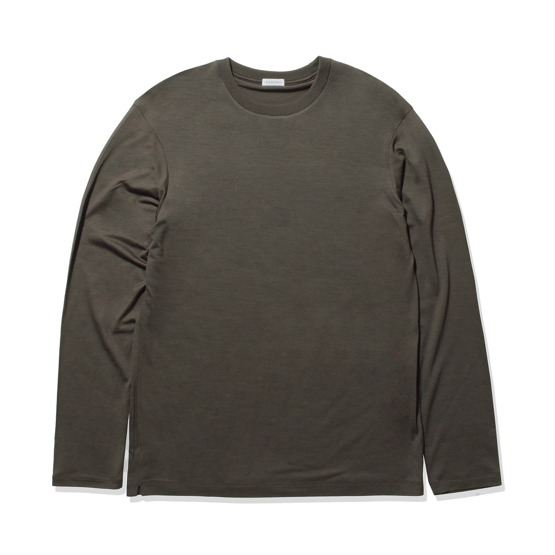 【Renewal】Wool Tailored Long Sleeve T-shirt Color: Khaki