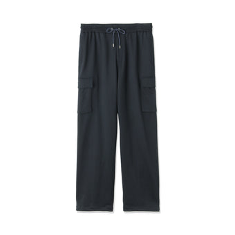 Smooth Terry Wide Cargo Pants Color: Navy