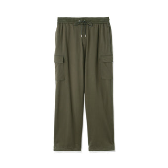 Smooth Terry Wide Cargo Pants Color: Olive