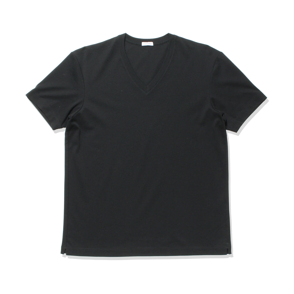 注目■AKM■スビン プラチナスムース S/S Vネック トップグレー men-suvin-platinum-smooth-