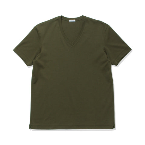 Tailored Vneck T-shirt Color: Olive