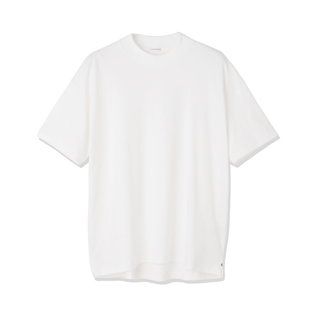 Mock Neck Big T-shirt Color: White