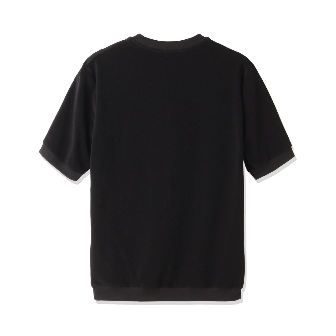 Micro Pile Tailored Ribbed Hem T-shirt Color: Black