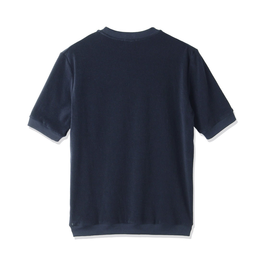 Micro Pile Tailored Ribbed Hem T-shirt Color: Navy
