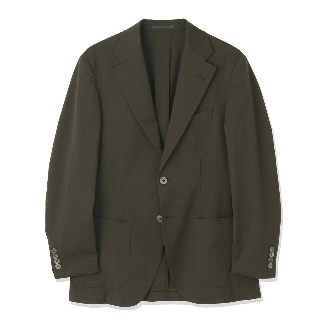 Seersucker Tailored Jacket Color: Olive