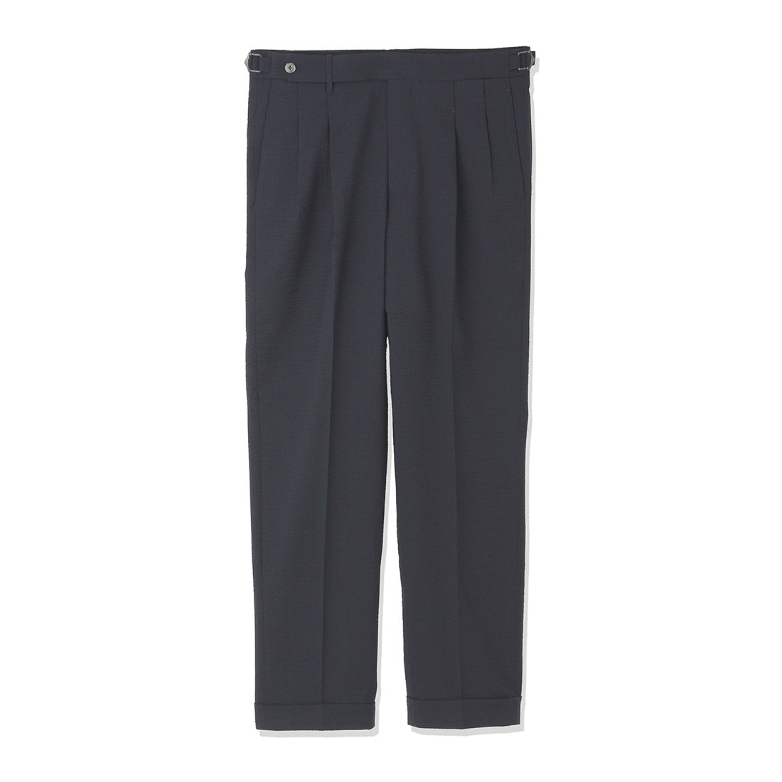Seersucker Two Pleats Trousers Color: Deep Navy