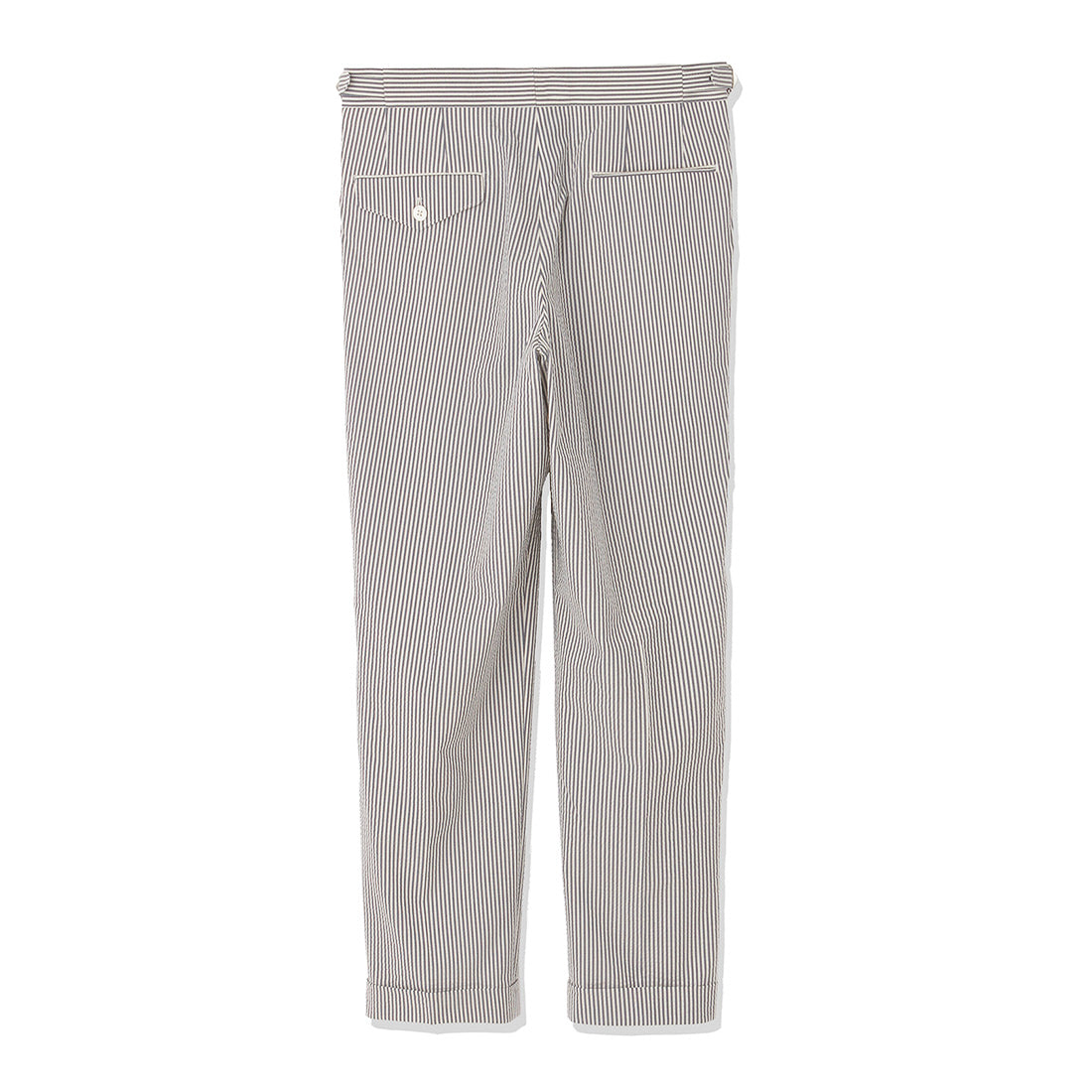 Seersucker Two Pleats Trousers Color: Navy Stripe