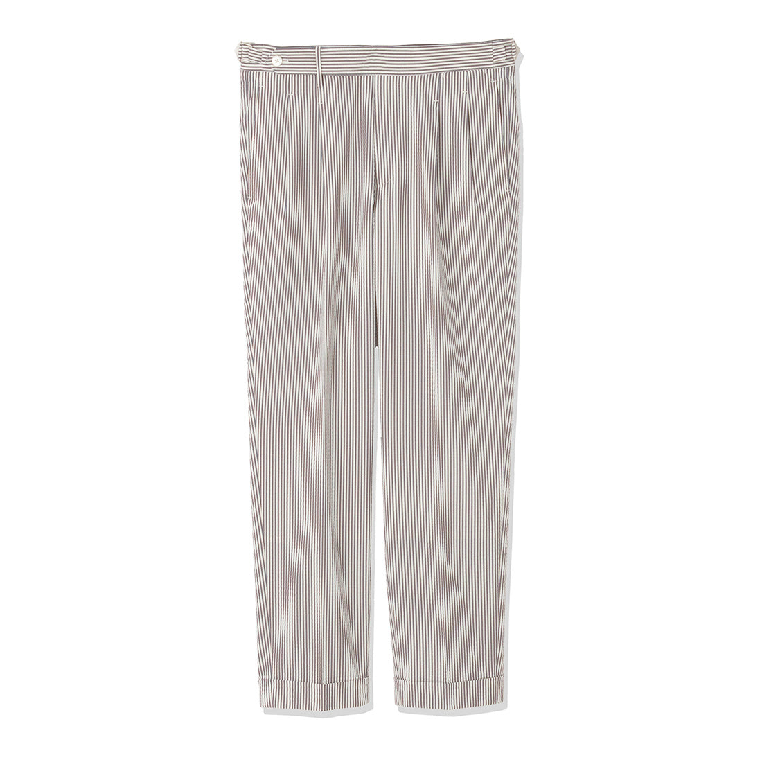 Seersucker Two Pleats Trousers Color: Navy Stripe