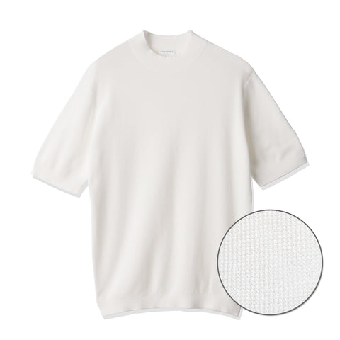 Mini Thermal Mock Neck Knit T-shirt Color: White