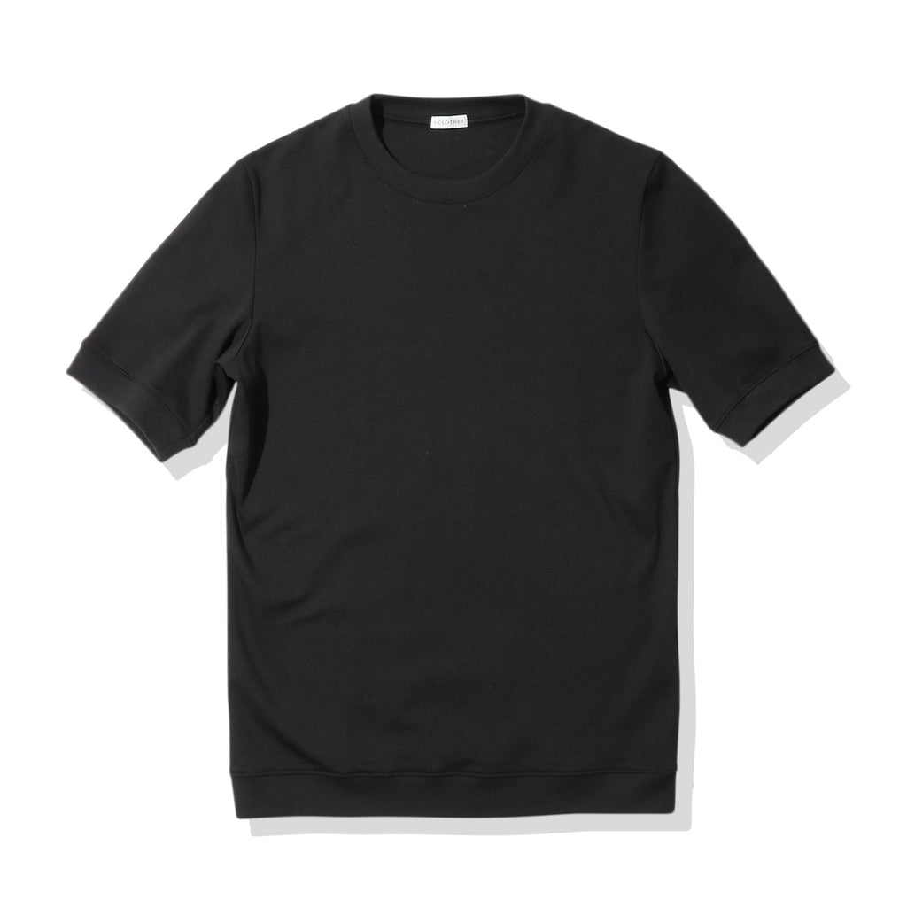 Ribbed Hem Tailored T-shirt Color: Black | ＋CLOTHET ONLINE