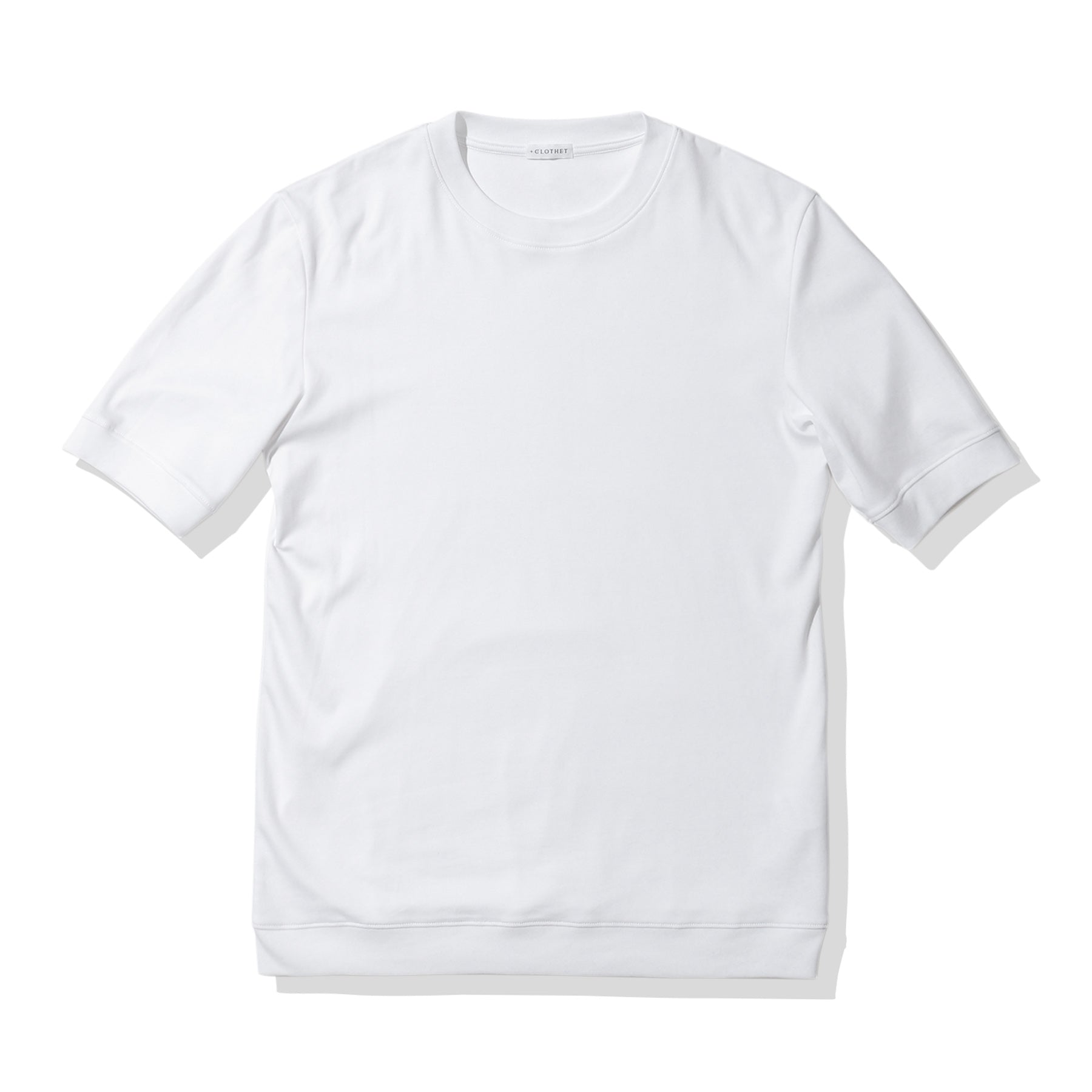Tailored Ribbed Hem T-shirt Color: White