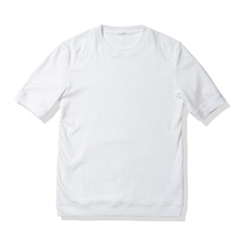 Tailored Ribbed Hem T-shirt Color: White