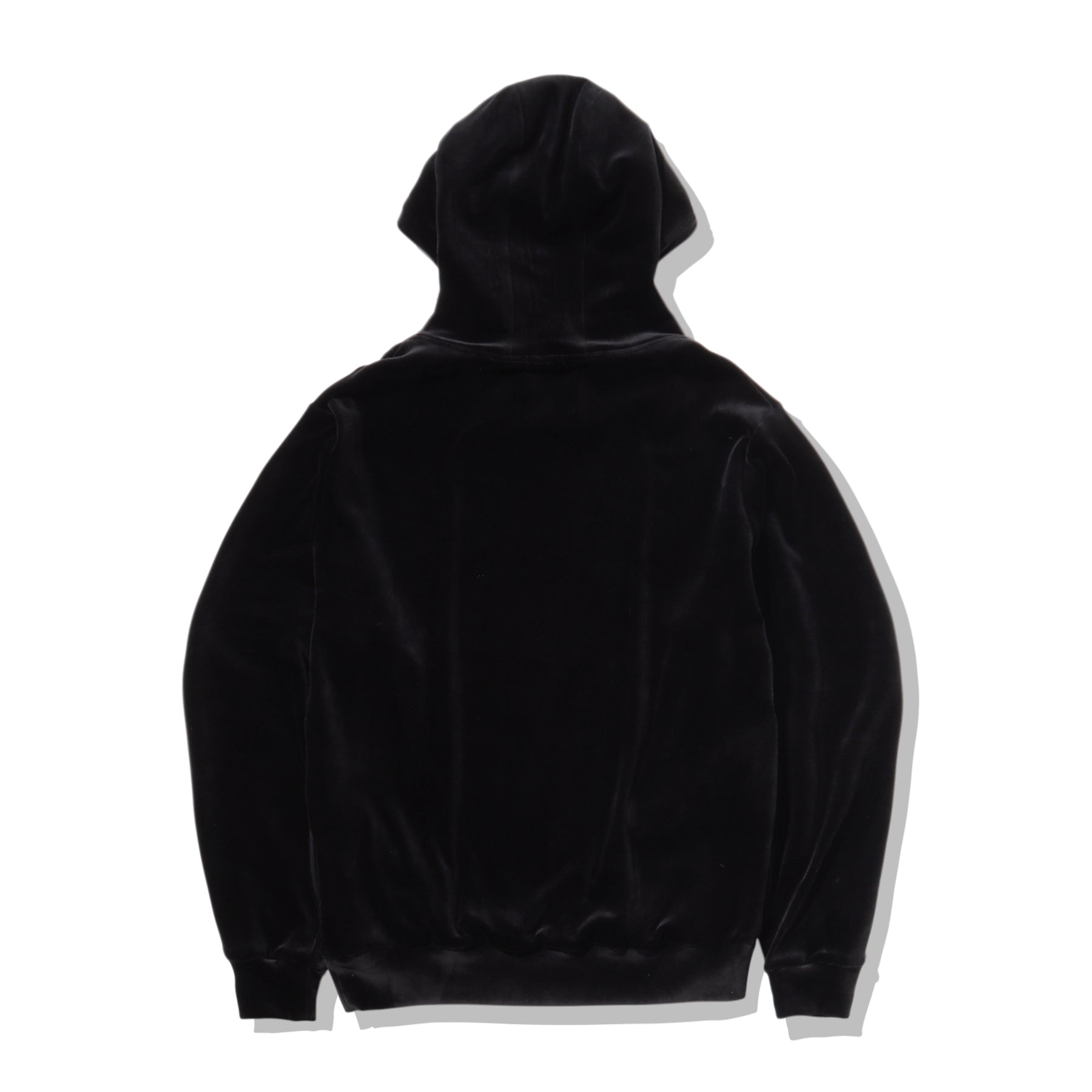 スビンプラチナムベロアプルオーバーフーディーブラックの背面を写した商品画像