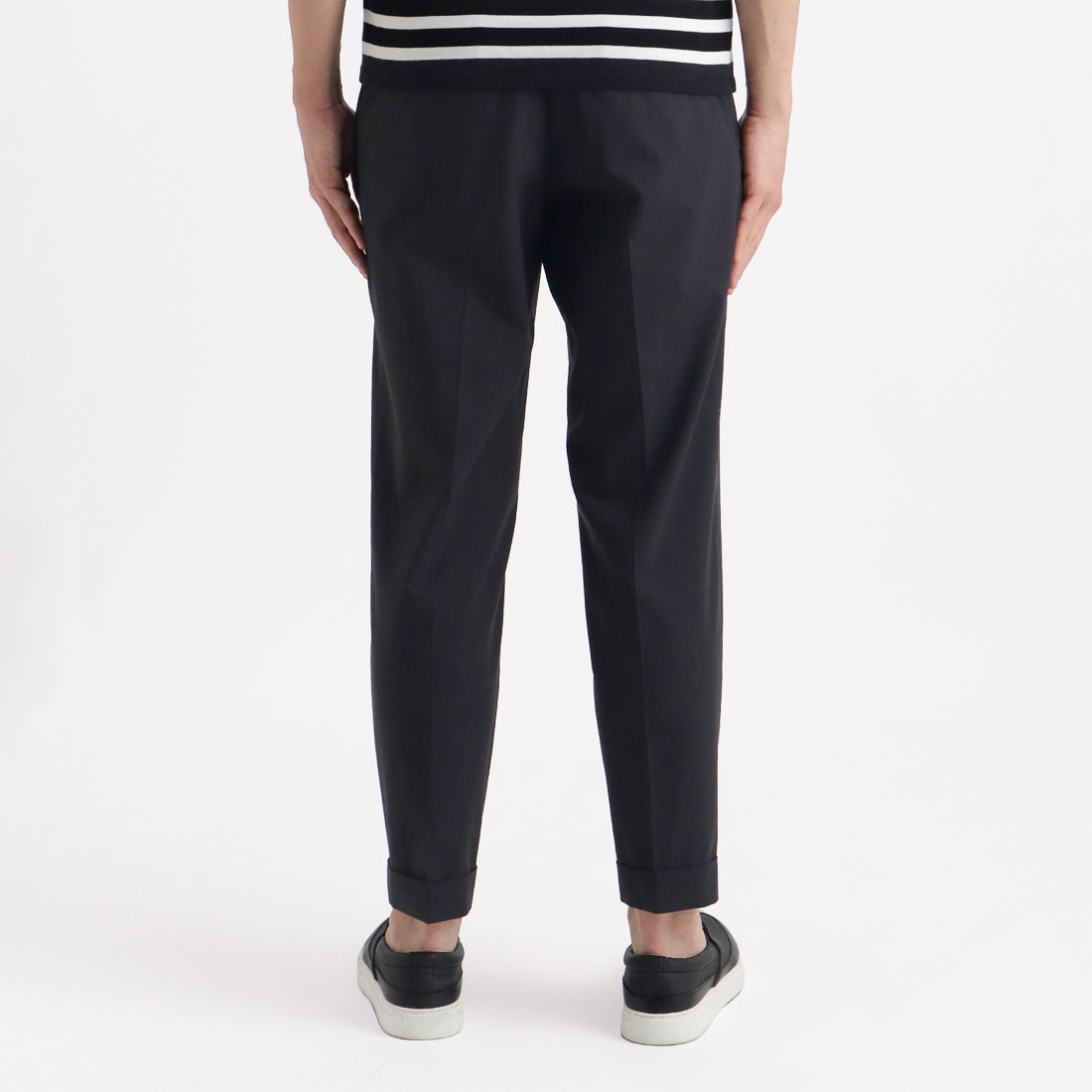 High Twist Cotton Panama Easy Trousers Color: Black