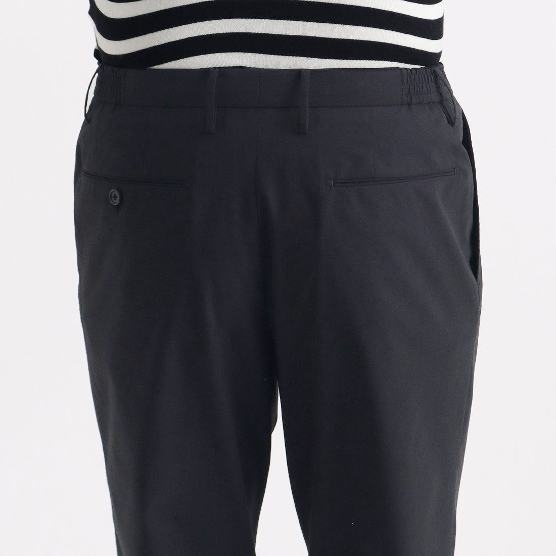 High Twist Cotton Panama Easy Trousers Color: Black