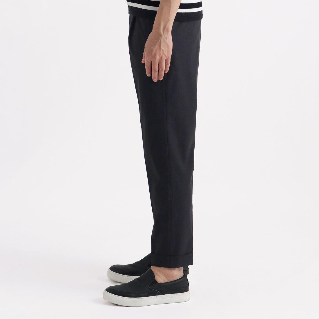 High Twist Cotton Panama Easy Trousers Color: Black