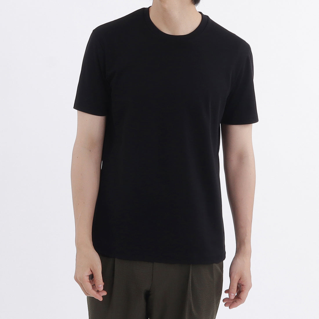【THE LIMITED EDITION】 Lyocell&Cotton Tailored T-shirt Color: Black