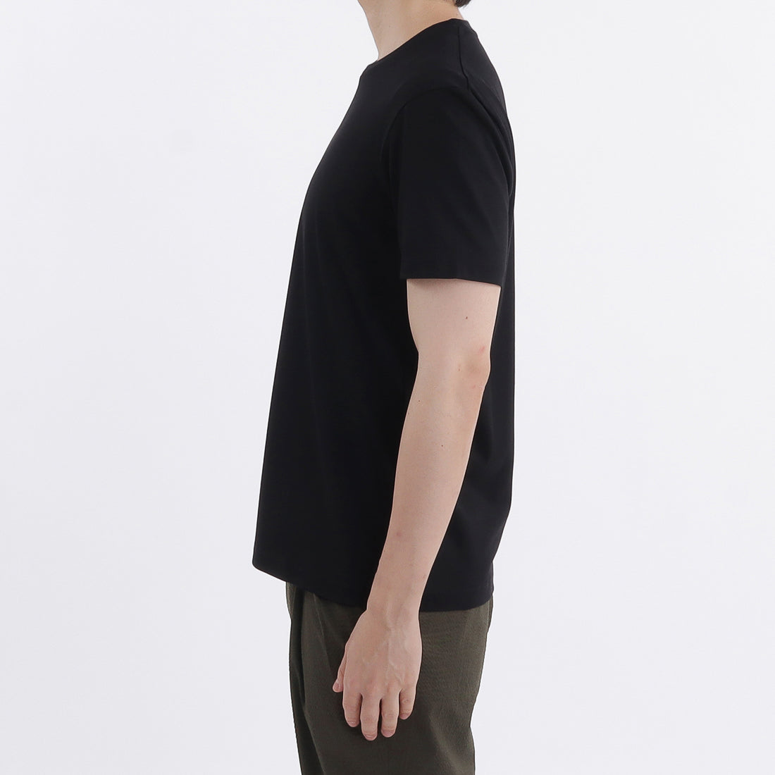 【THE LIMITED EDITION】 Lyocell&Cotton Tailored T-shirt Color: Black