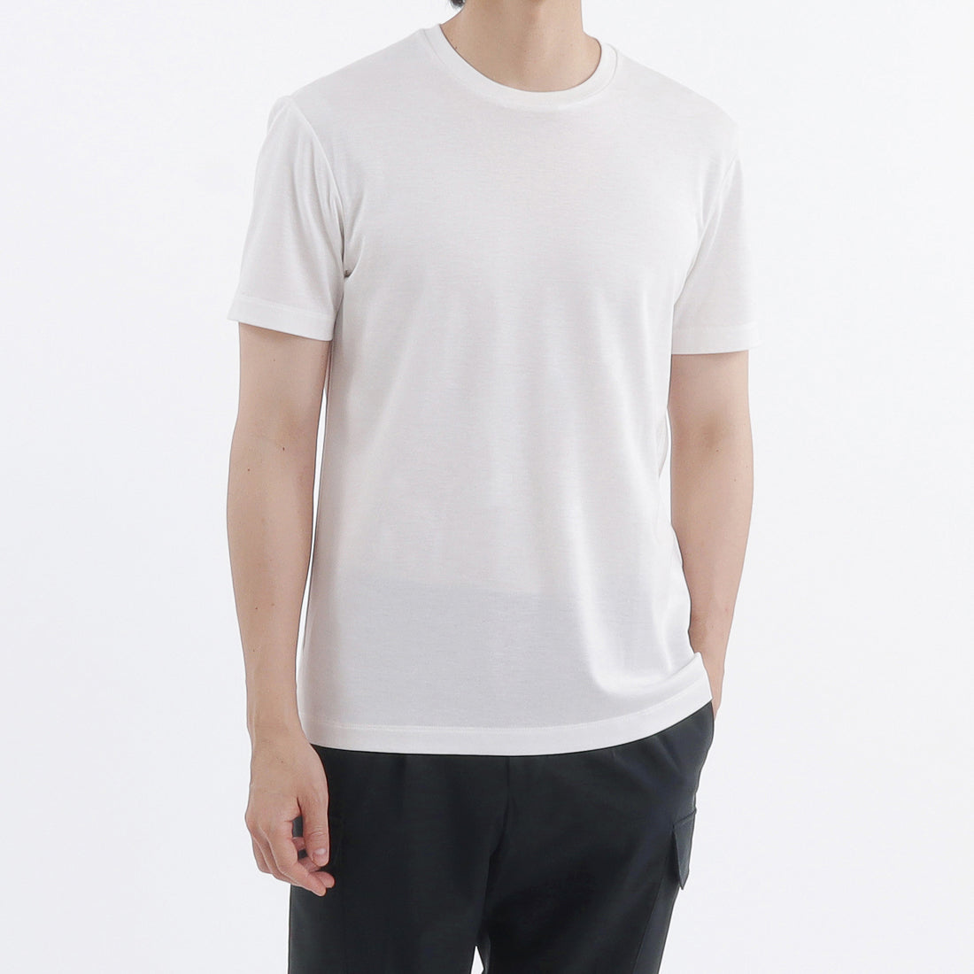 【THE LIMITED EDITION】Lyocell&Cotton Tailored T-shirt Color: Off White