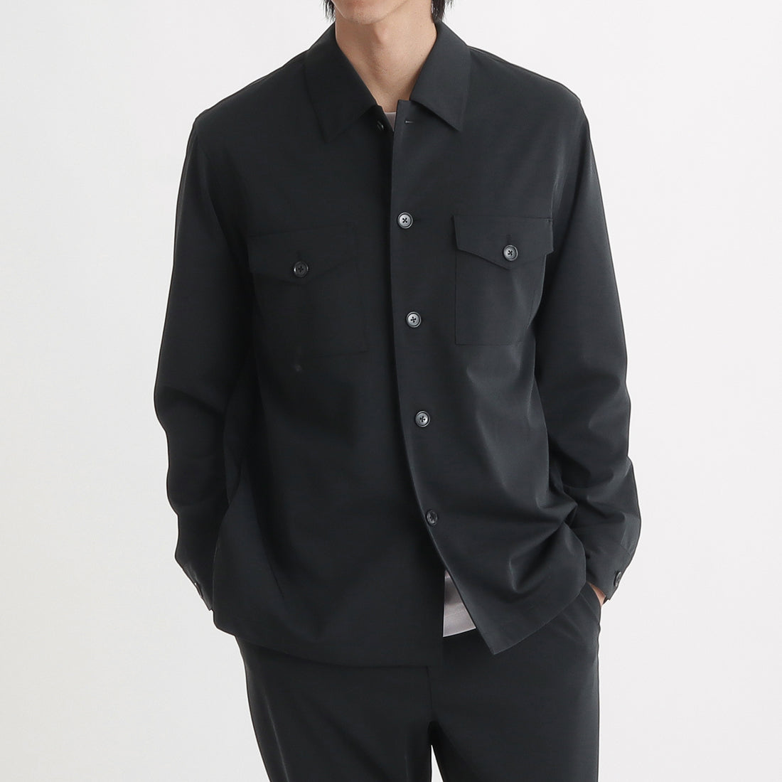 Matte Twist Fatigue Shirt Color: Black