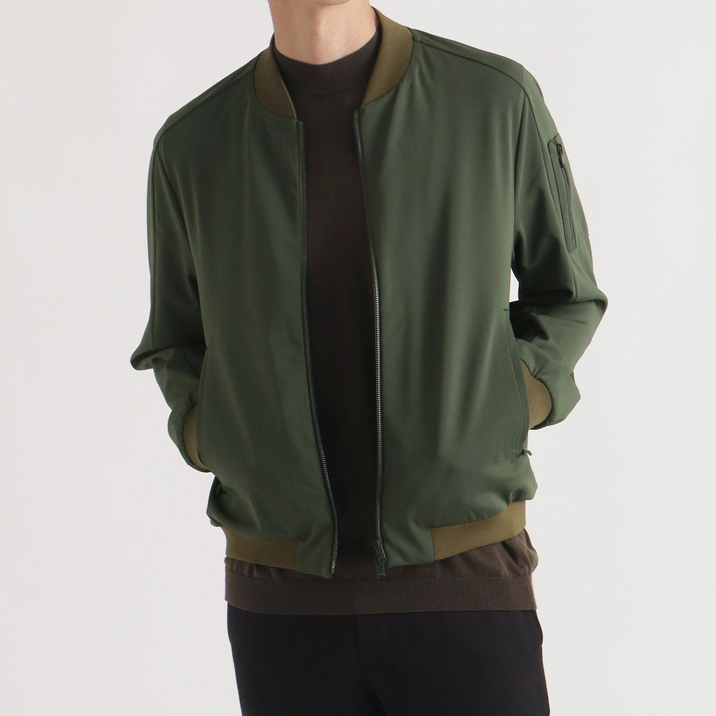 マットツイスト フライトジャケット カーキ | ＋CLOTHET ONLINE