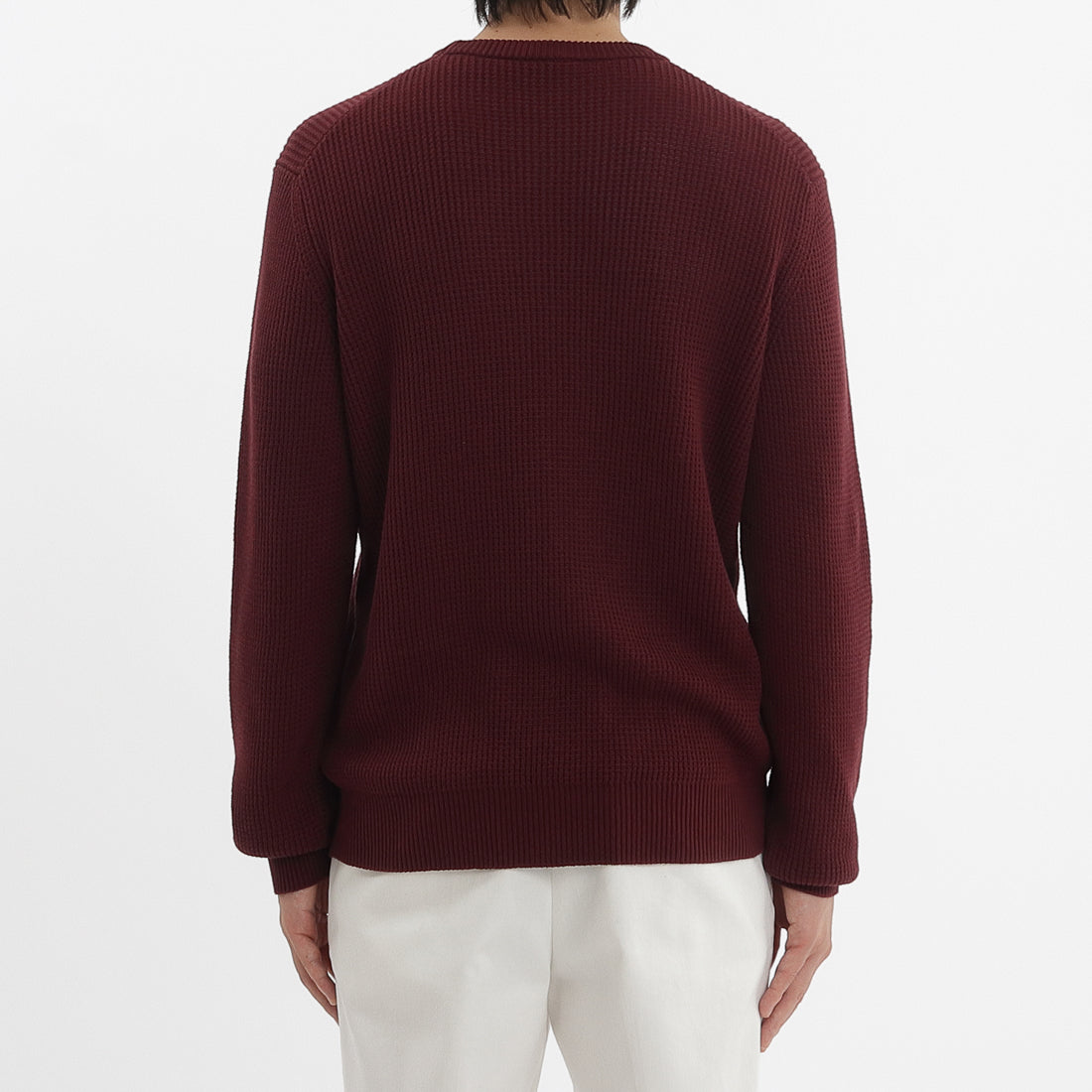 Middle Gauge Crew Neck Knit Color: Bordeaux