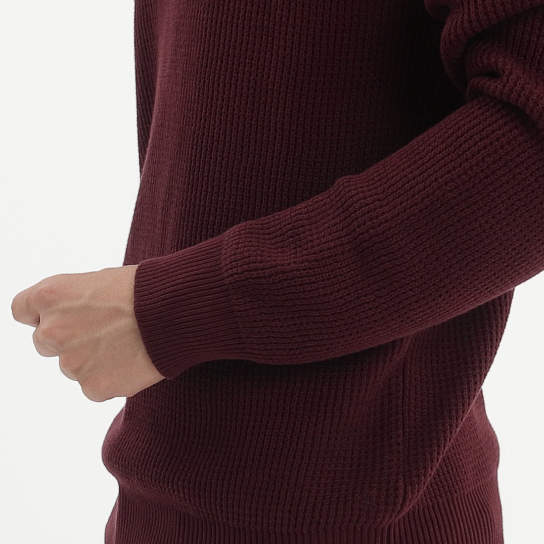 Middle Gauge Crew Neck Knit Color: Bordeaux