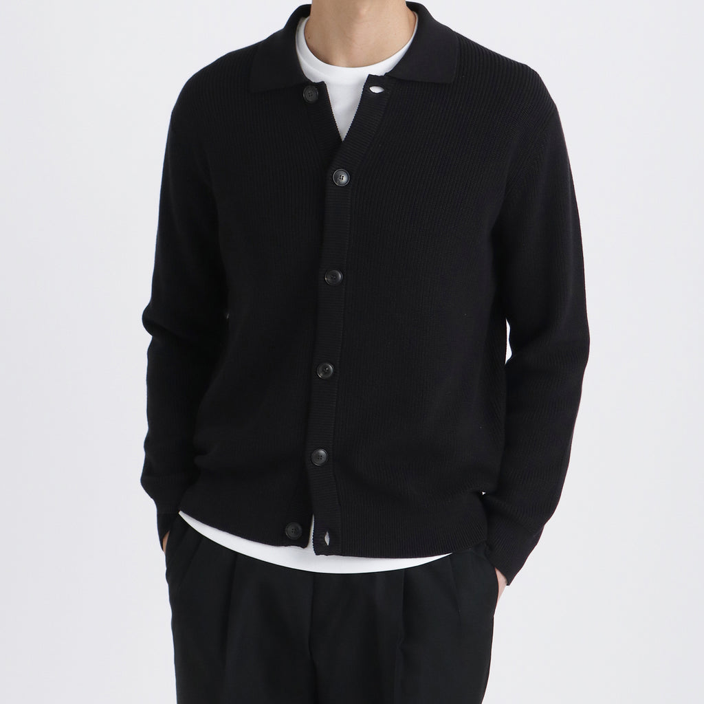 Middle Gauge Knit Cardigan Color:Black