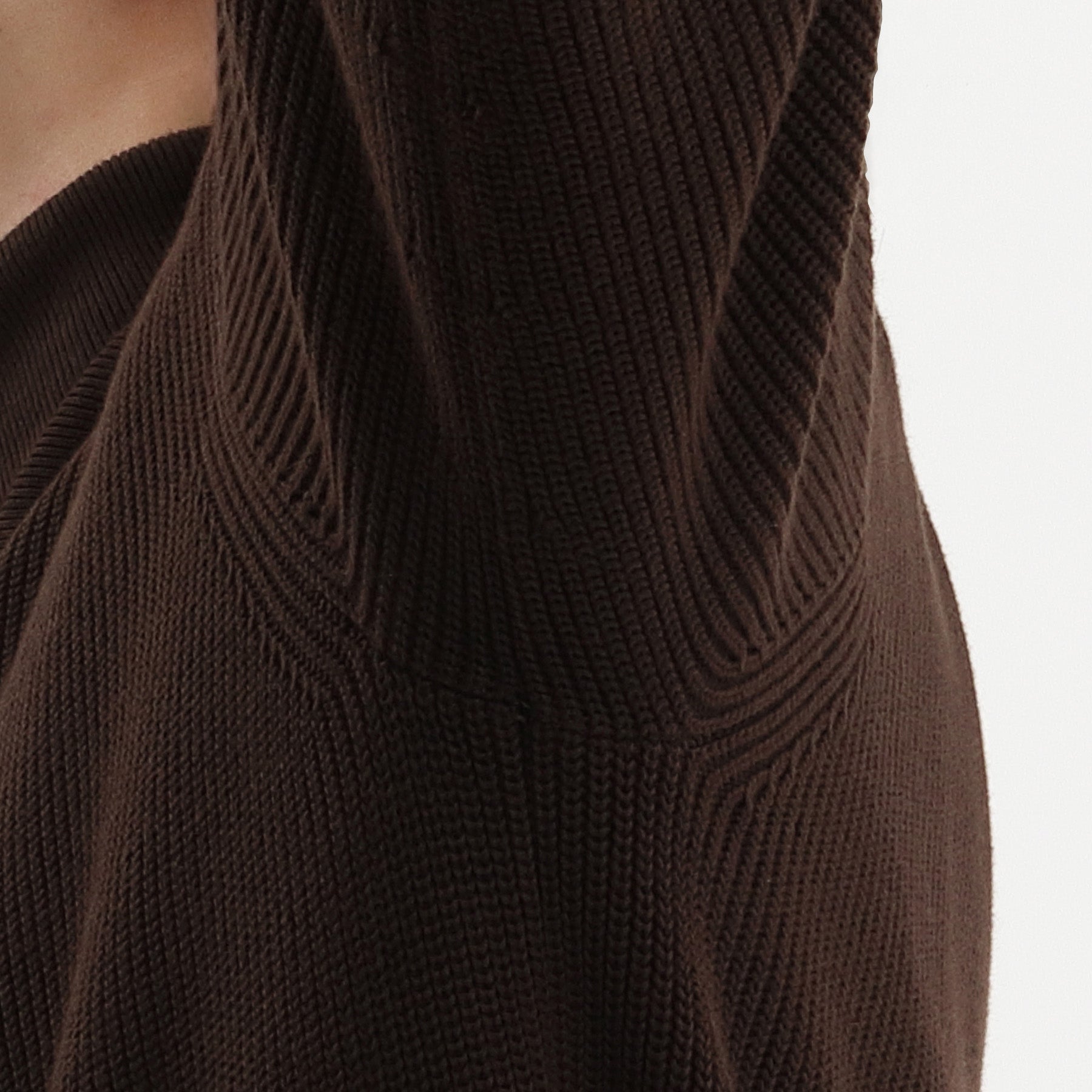 Middle Gauge Knit Cardigan Color: Oak