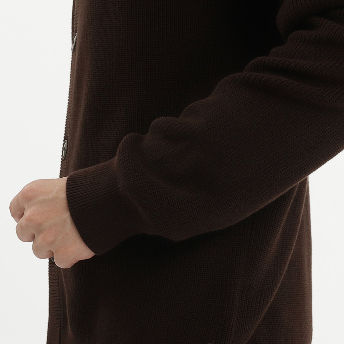 Middle Gauge Knit Cardigan Color: Oak