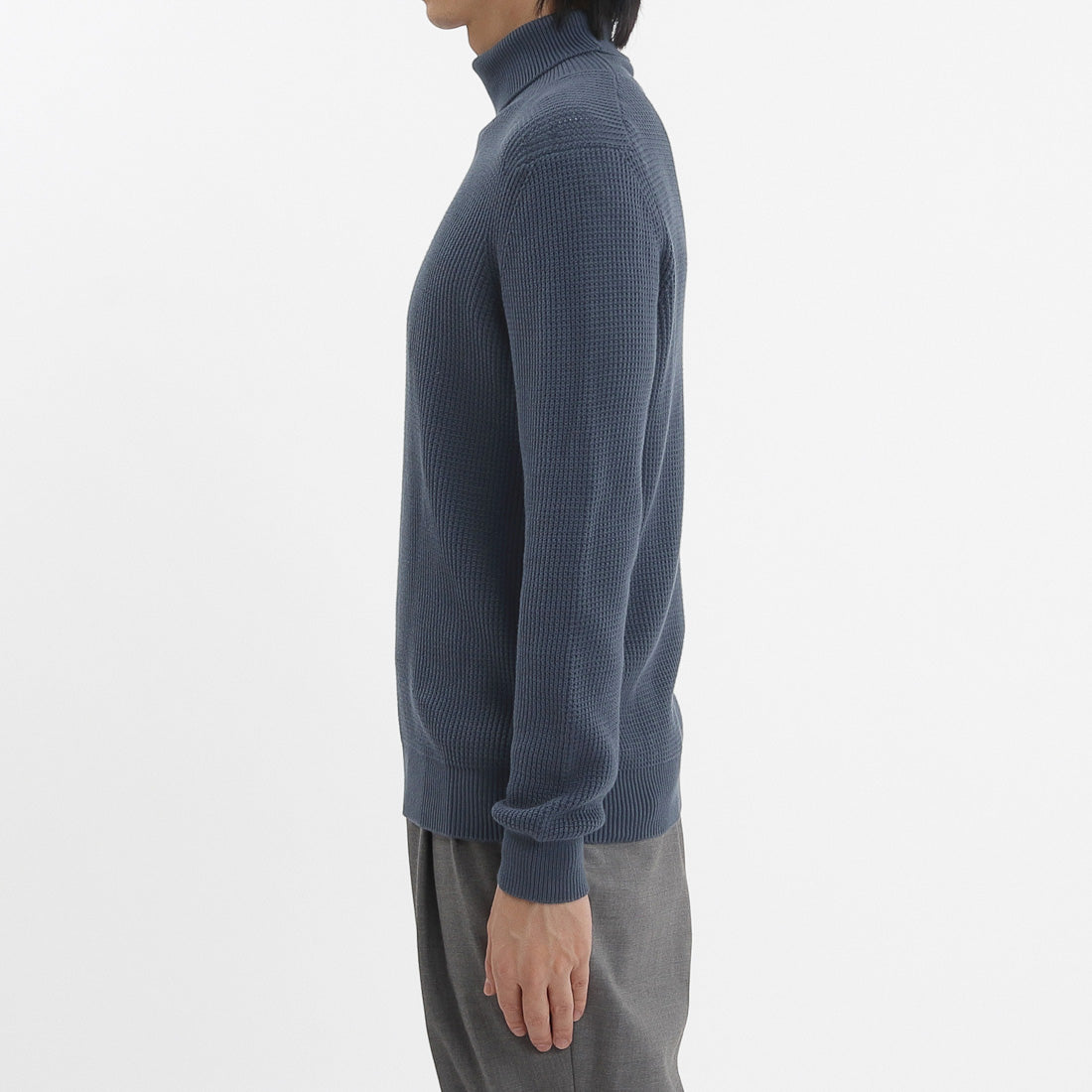 Middle Gauge Turtleneck Knit Color: Graphite Blue
