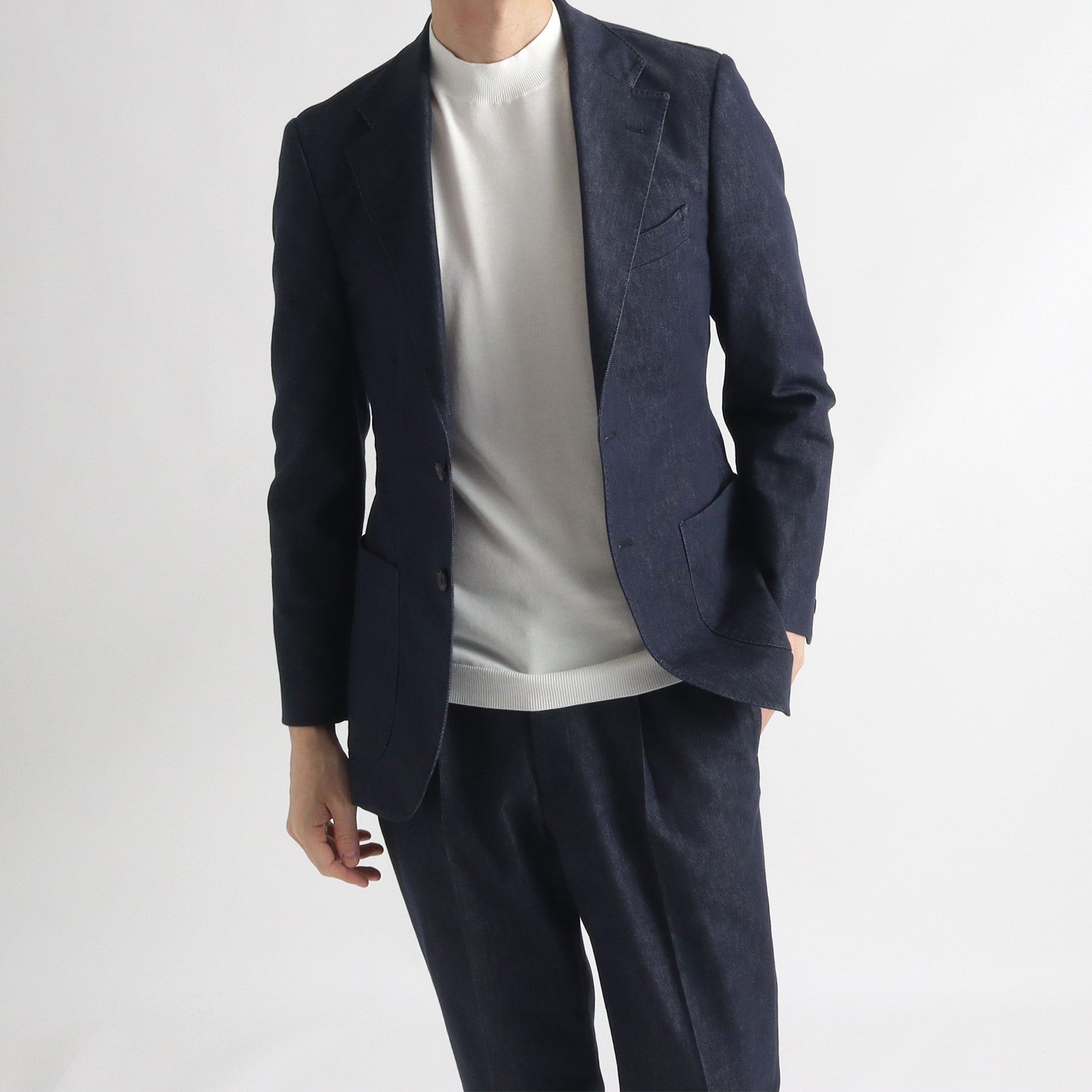 リアクティブデニム&ソロテックスジャケットインディゴのメンズ着用画像3