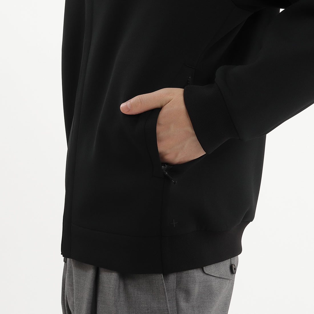 Triacetate Scuba Jersey Hoodie Color: Black