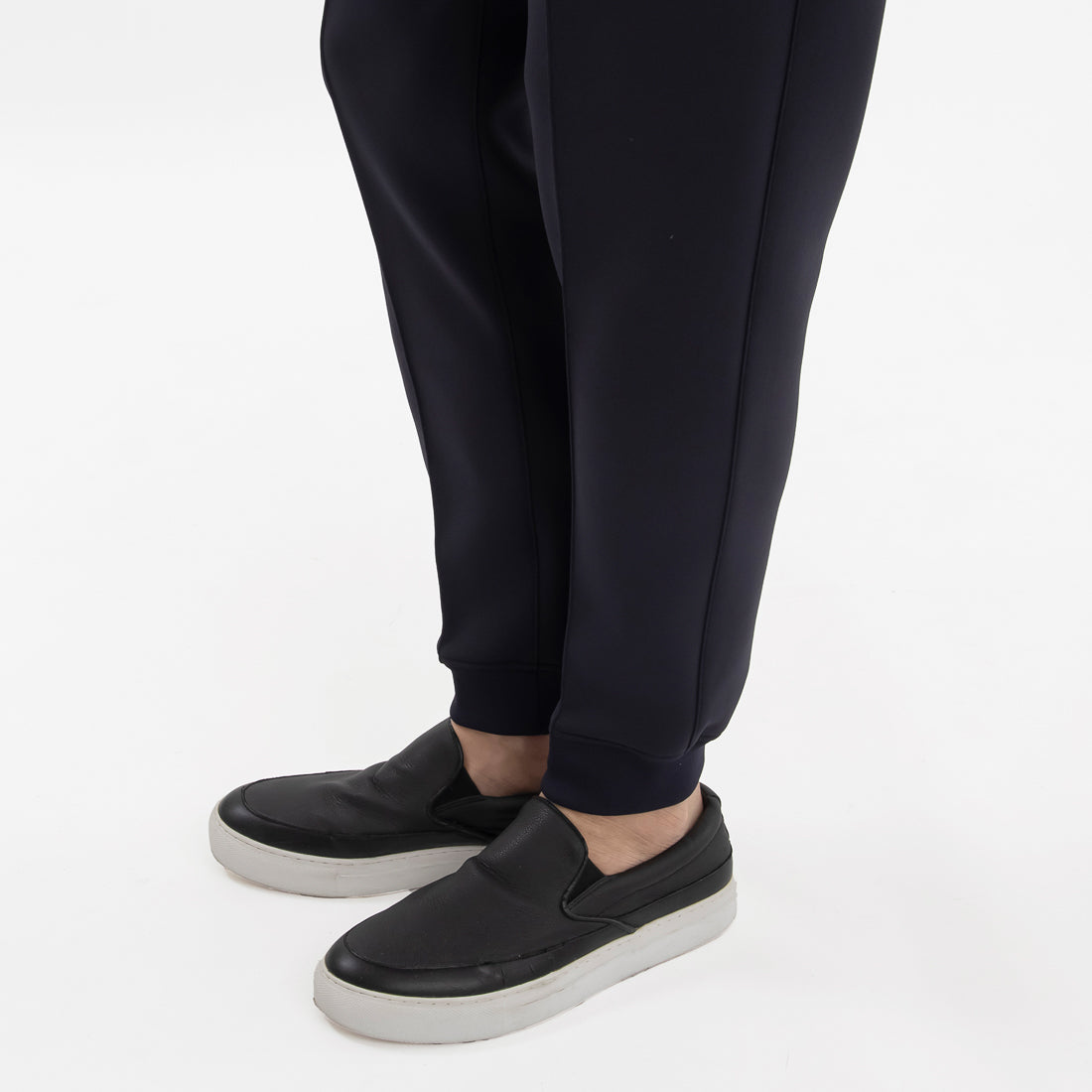 Triacetate Scuba Jersey Jogger Pants Color: Navy