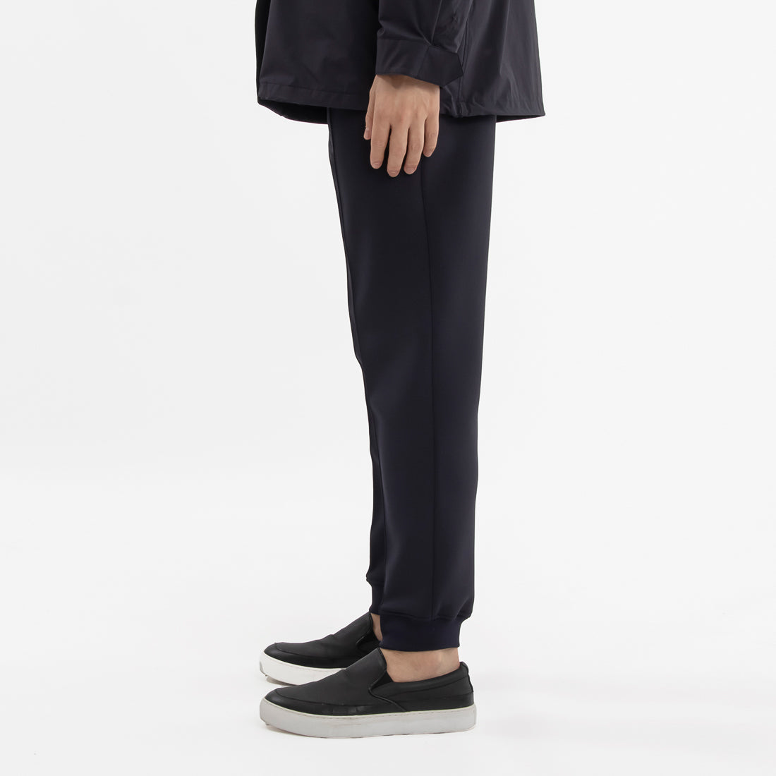 Triacetate Scuba Jersey Jogger Pants Color: Navy