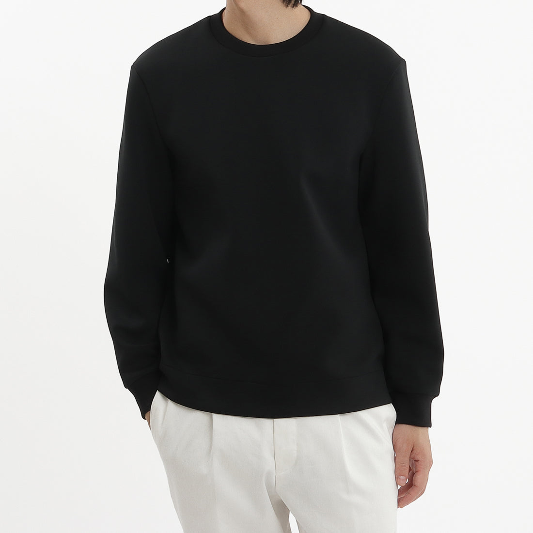 Triacetate Scuba Jersey Sweatshirt Color: Black