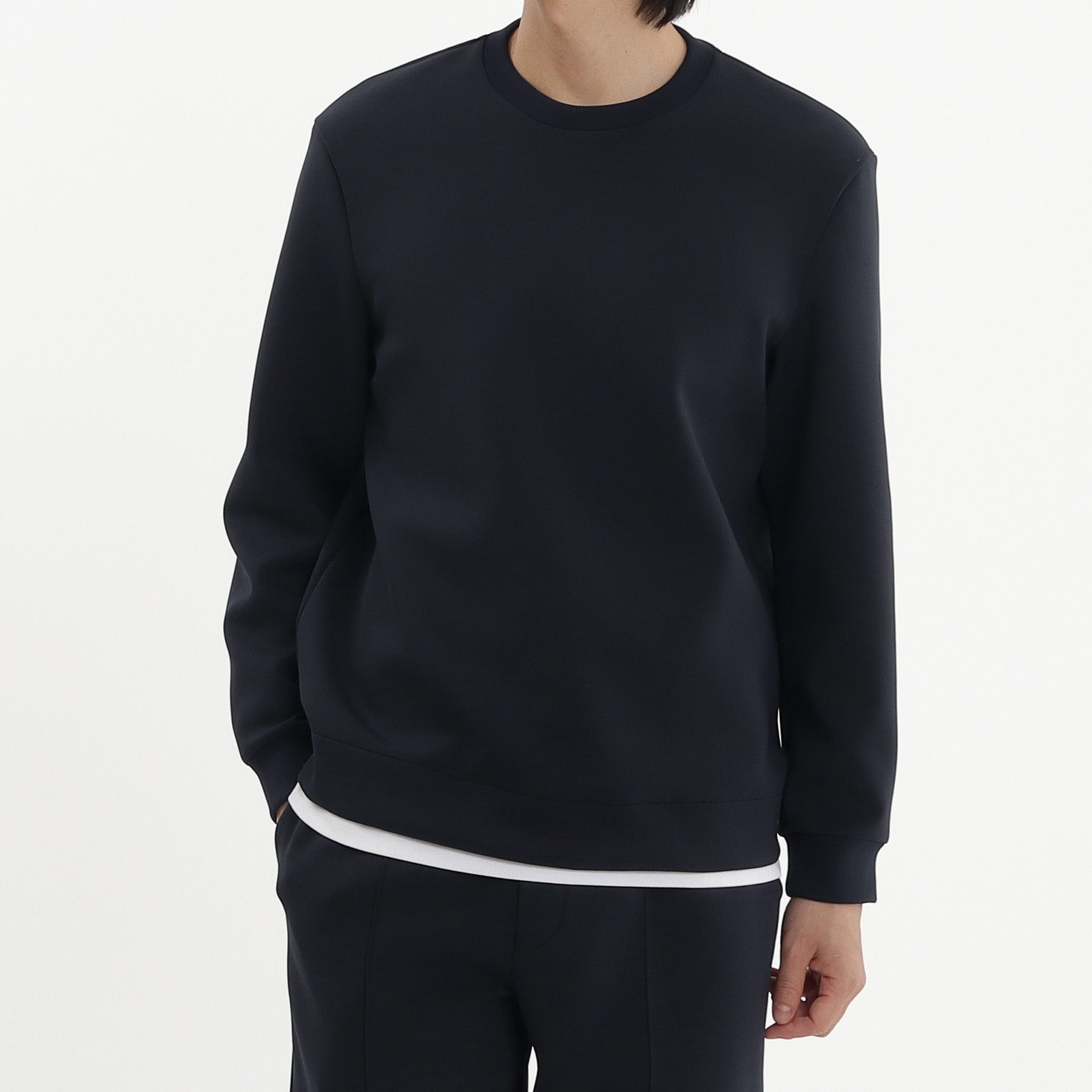 Triacetate Scuba Jersey Sweatshirt Color: Navy