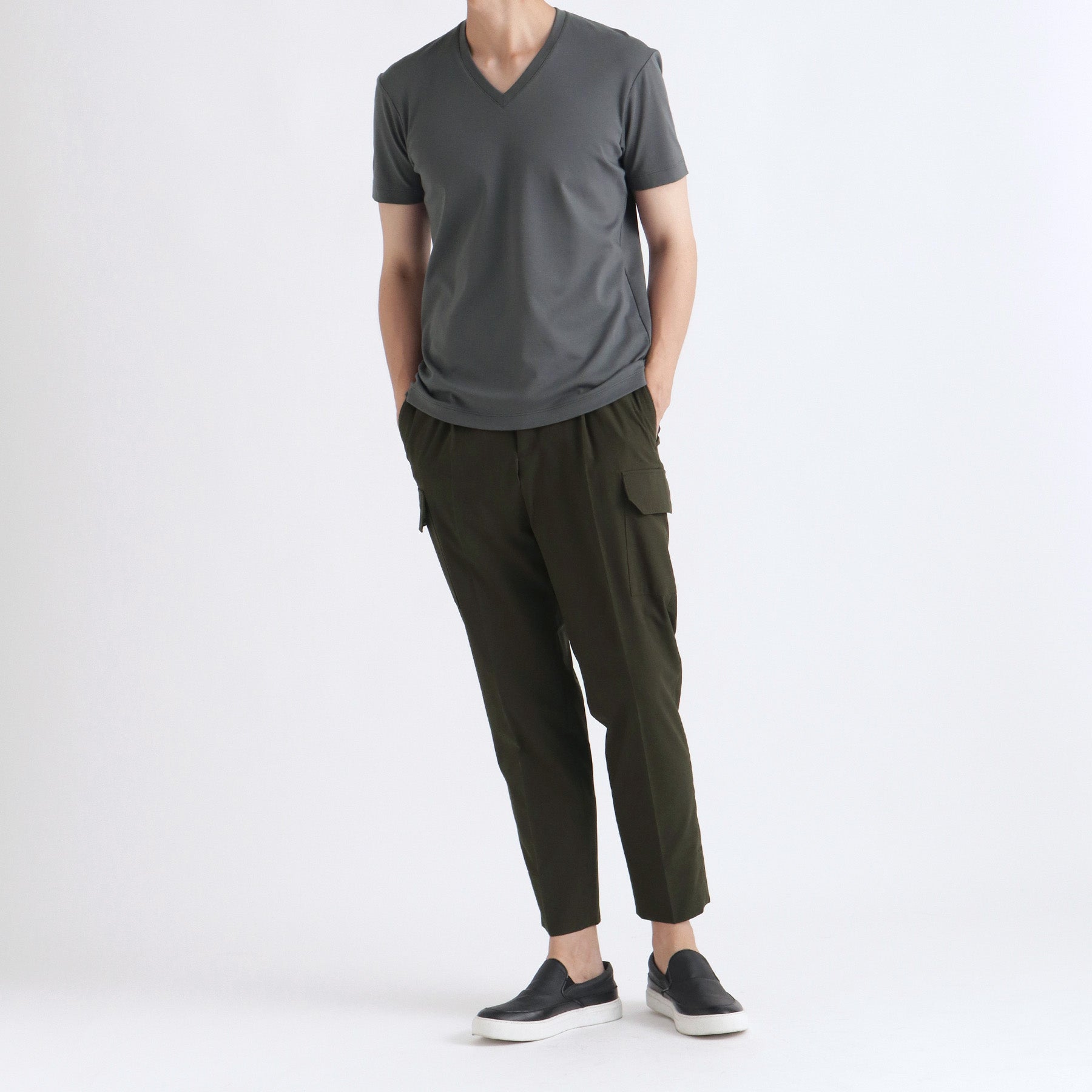 Tailored Vneck T-shirt Color: Asphalt