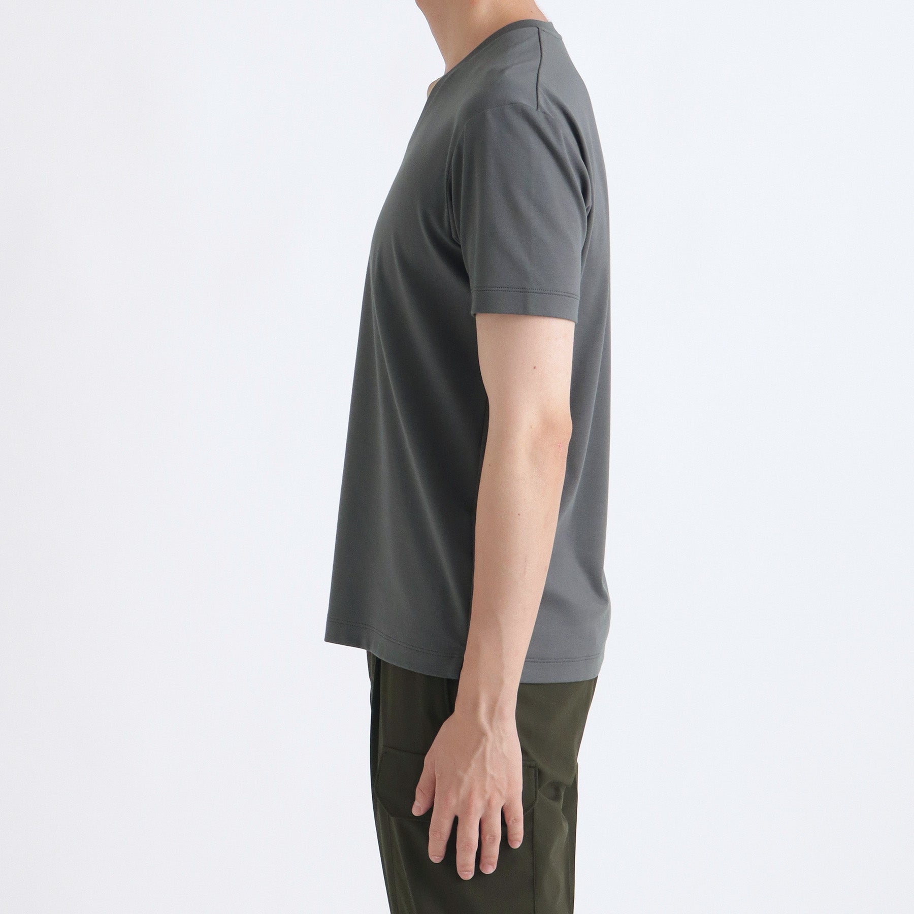 Tailored Vneck T-shirt Color: Asphalt