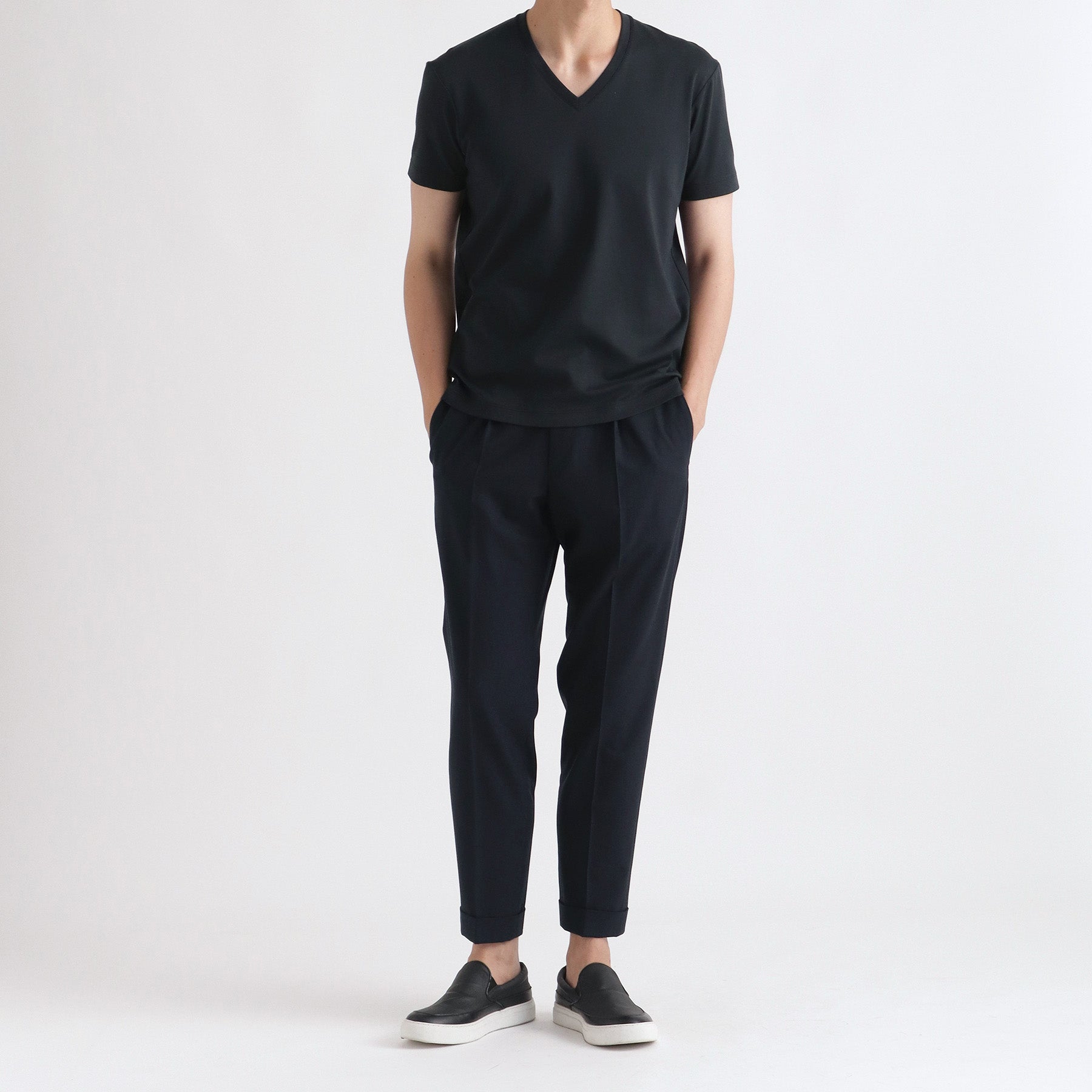 【カスタムオーダー】Tailored Vneck T-shirt: Navy