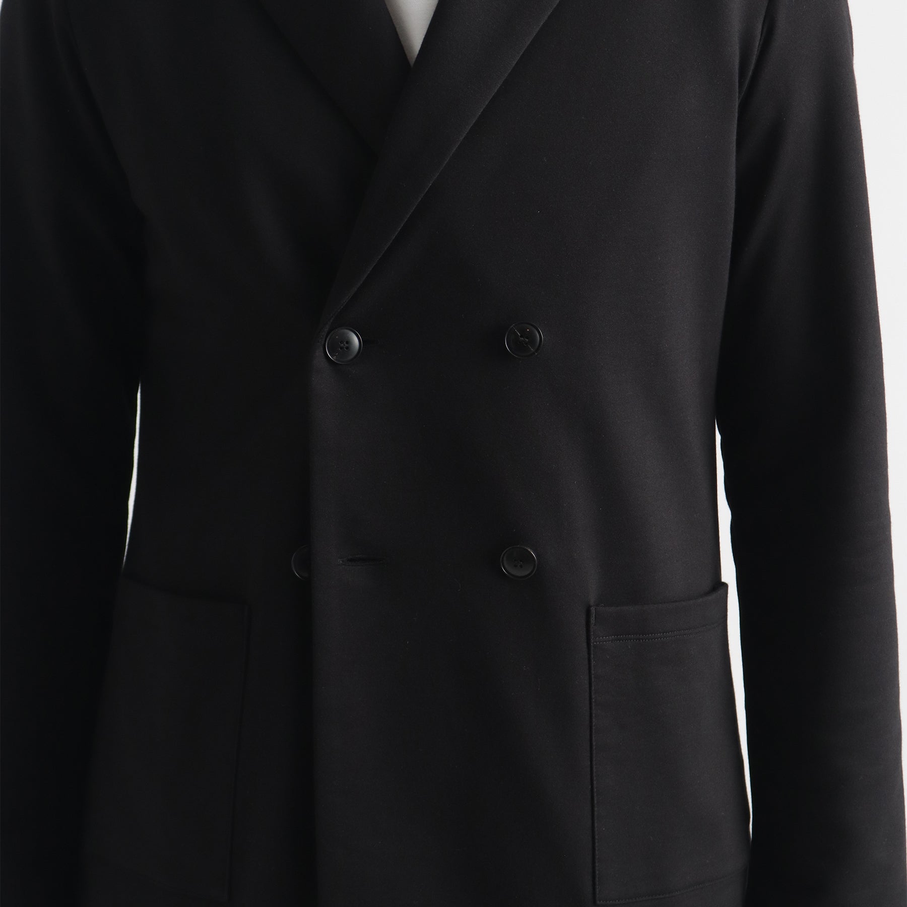 Smooth Terry Cardigan Double Jacket Color: Black
